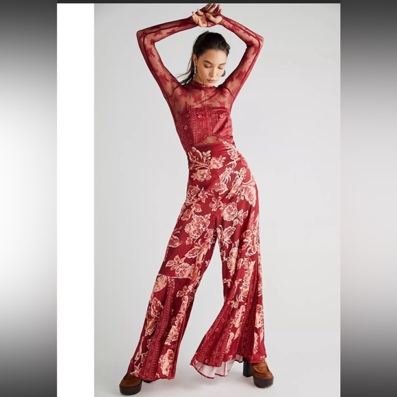 Free People Pants - Free people Juliet Strapless Cut/out Jumpsuit Sz L